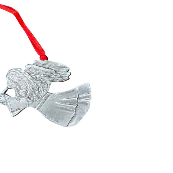 Seagull Pewter Angel & Cherub Christmas Ornaments Set Of 3 Red Ribbon Canada - Picture 7 of 12